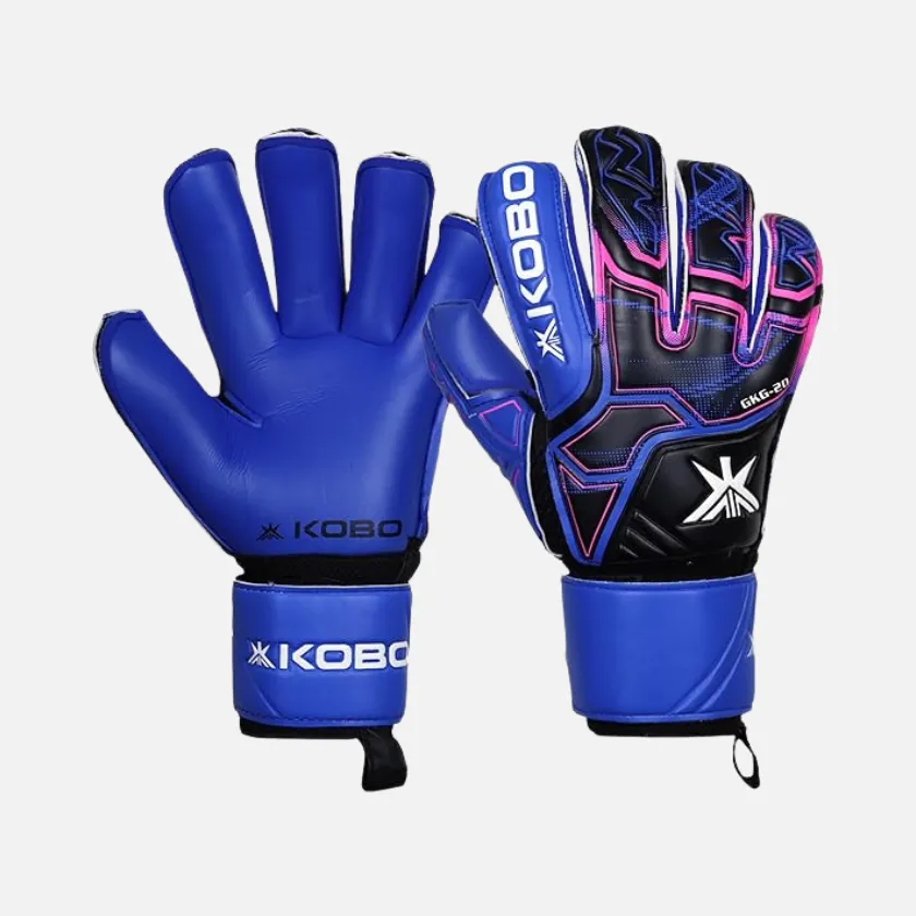 FF Kobo  GKG-20 Football Goal Keeper Gloves Adult -Blue Pink 0112