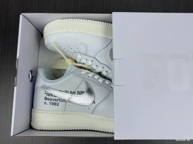 Tbkicks Air Abloh (AF100) Virgil 1 Force Off-White AO4297-100 Nike Low 0218