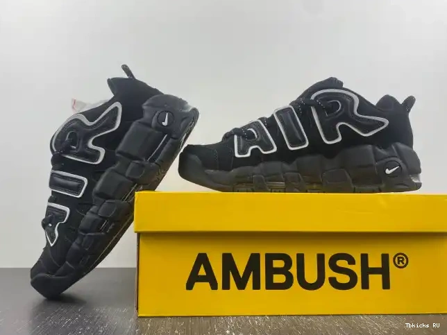 Cheap Nike Air More x Uptempo Low FB1299-001 AMBUSH Black White 0225