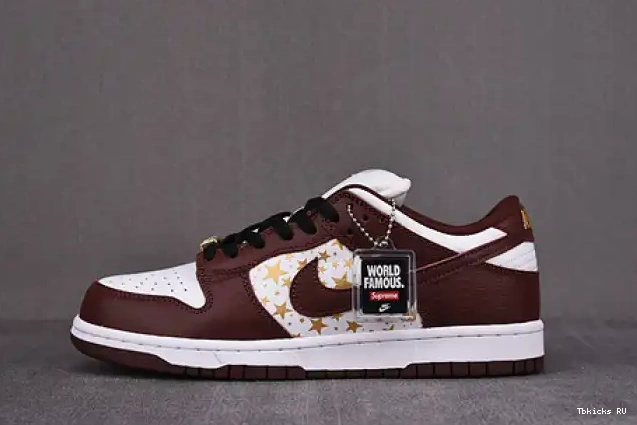 Cheap DH3228-103 (2021) Brown Nike Supre* SB Stars Dunk Low Barkroot 0214