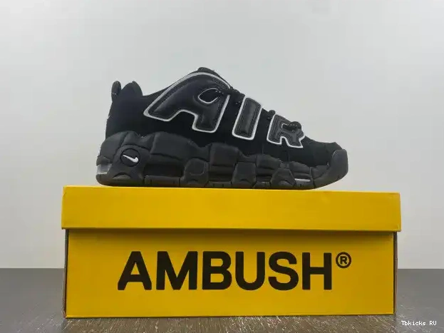 Cheap Nike Air More x Uptempo Low FB1299-001 AMBUSH Black White 0225